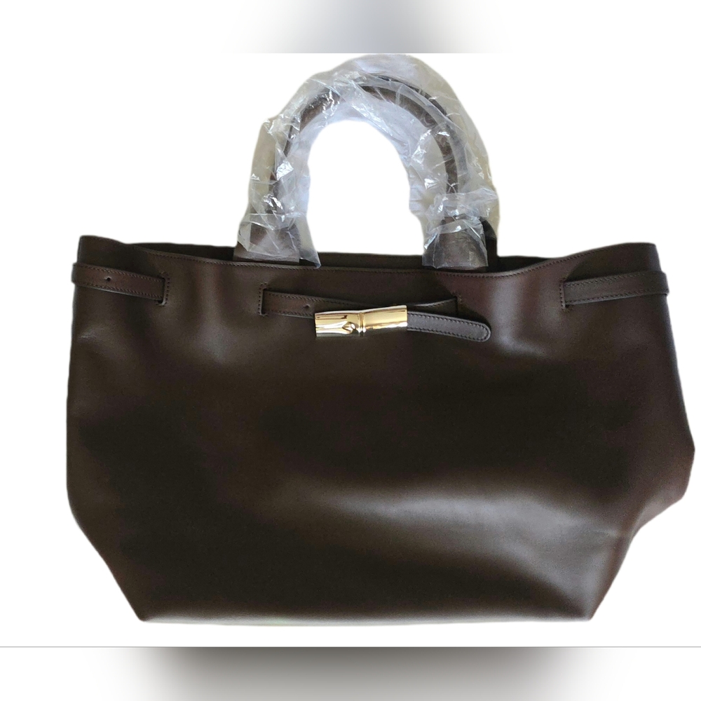 Longchamp Le Smart L Handbag Mocha  Leather - Picture 2 of 12